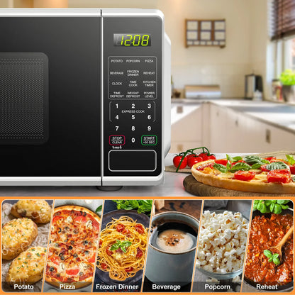 2026 NEW Mainstays 0.7 cu. ft. Countertop Microwave Oven, 700 Watts, White, New
