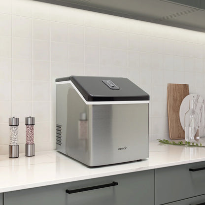2026 NEW Newair Portable Countertop 40lb Clear Ice Maker Machine, Stainless Steel