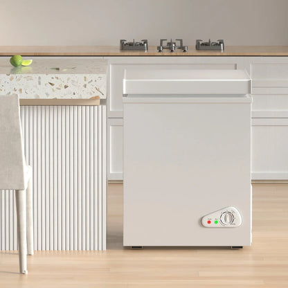 2026 NEW TABU Chest Freezer, 7.0 Cu Ft Deep Freezer with Adjustable Temperature, Compact Freezer with Top Open Door (White)