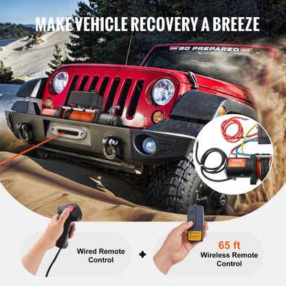 2026 NEW VEVOR Electric Winch Truck 13,500 lb Synthetic Rope Waterproof Remote Control