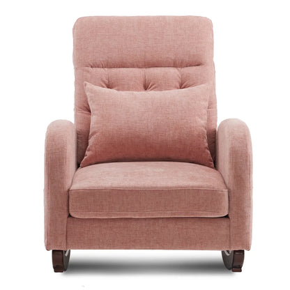 2026 NEW Ktaxon Rocking Accent Chair Glider Reading Chair Comfy Teddy Velvet Upholstered Single Sofa Rocker for Living Room, Nursery, Bedroom Beige