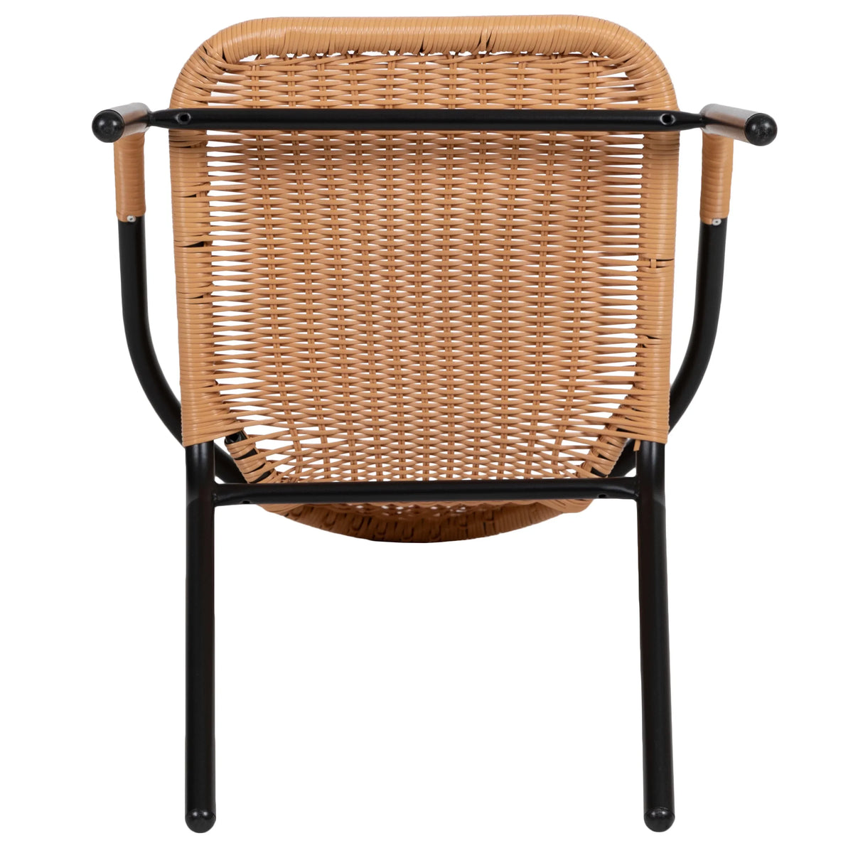 2026 NEW Emma + Oliver Indoor/Outdoor Stacking Rattan Restaurant Patio Chairs, Set of 2, Gray