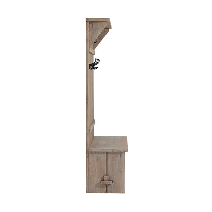 2026 NEW Alaterre Furniture Castleton 70 in. Hall Tree with Bench, Shelves & Coat Hooks -C Solid Mango Wood Entryway Organizer in Driftwood Finish