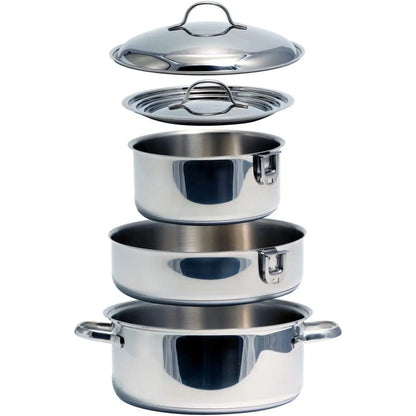 2026 NEW Camco Premium Ceramic Nesting Cookware Set- Non Stick Pans and Pots with Removable Handles, Space Efficient Excellent for RVs and Compact Kitchens