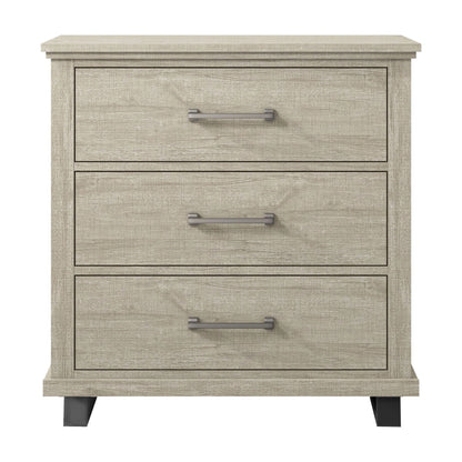 2026 NEW FESTIVO 32 inch Wide 3-Drawer Bedroom Nightstand with Elevated Metal Legs - Beige