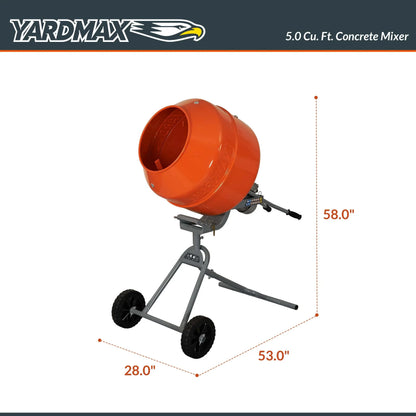 2026 NEW YARDMAX YM0146 5.0 cu ft CONCRETE MIXER