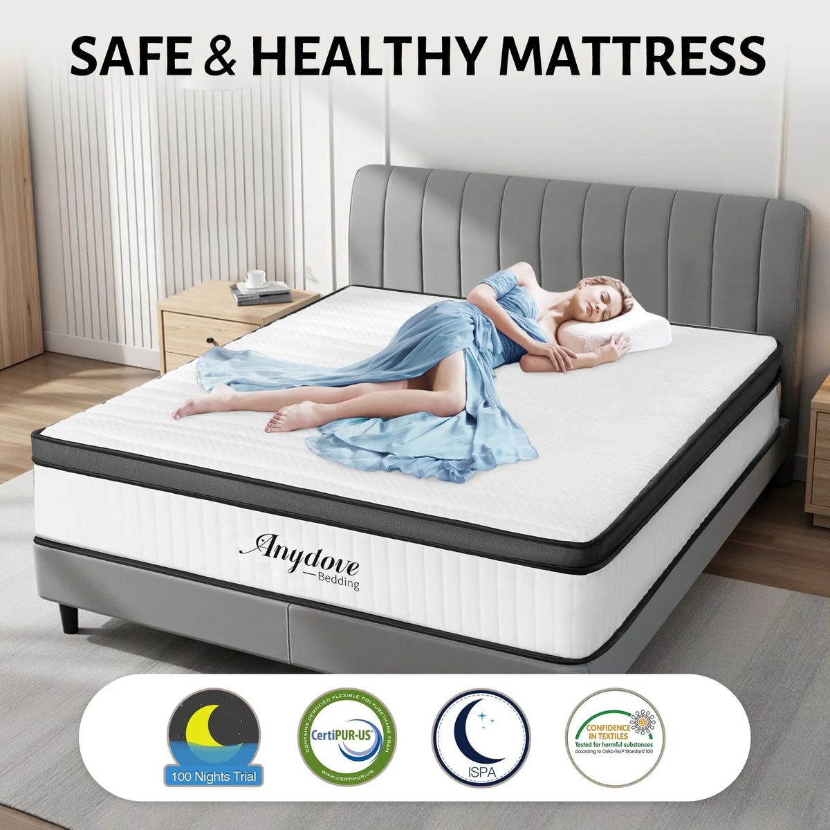 2026 NEW Queen Mattress 10 inch, Hybrid Queen Size Mattress in a Box, Upgrade Innerspring Mattress Queen for Pressure Relief, Medium Firm