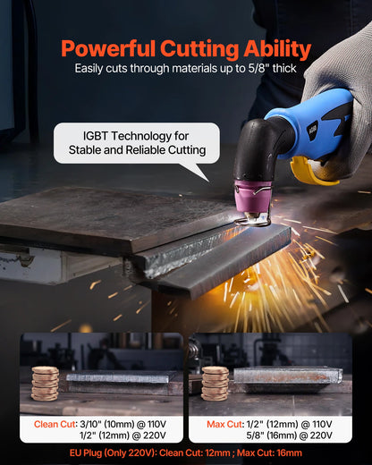 2026 NEW VEVOR Plasma Cutter, 50A Non-Touch Pilot Arc Plasma Cutting Machine, 110V/220V Dual Voltage Digital Display IGBT Inverter - with 2T/4T Function & Adjustable PA/PT Time