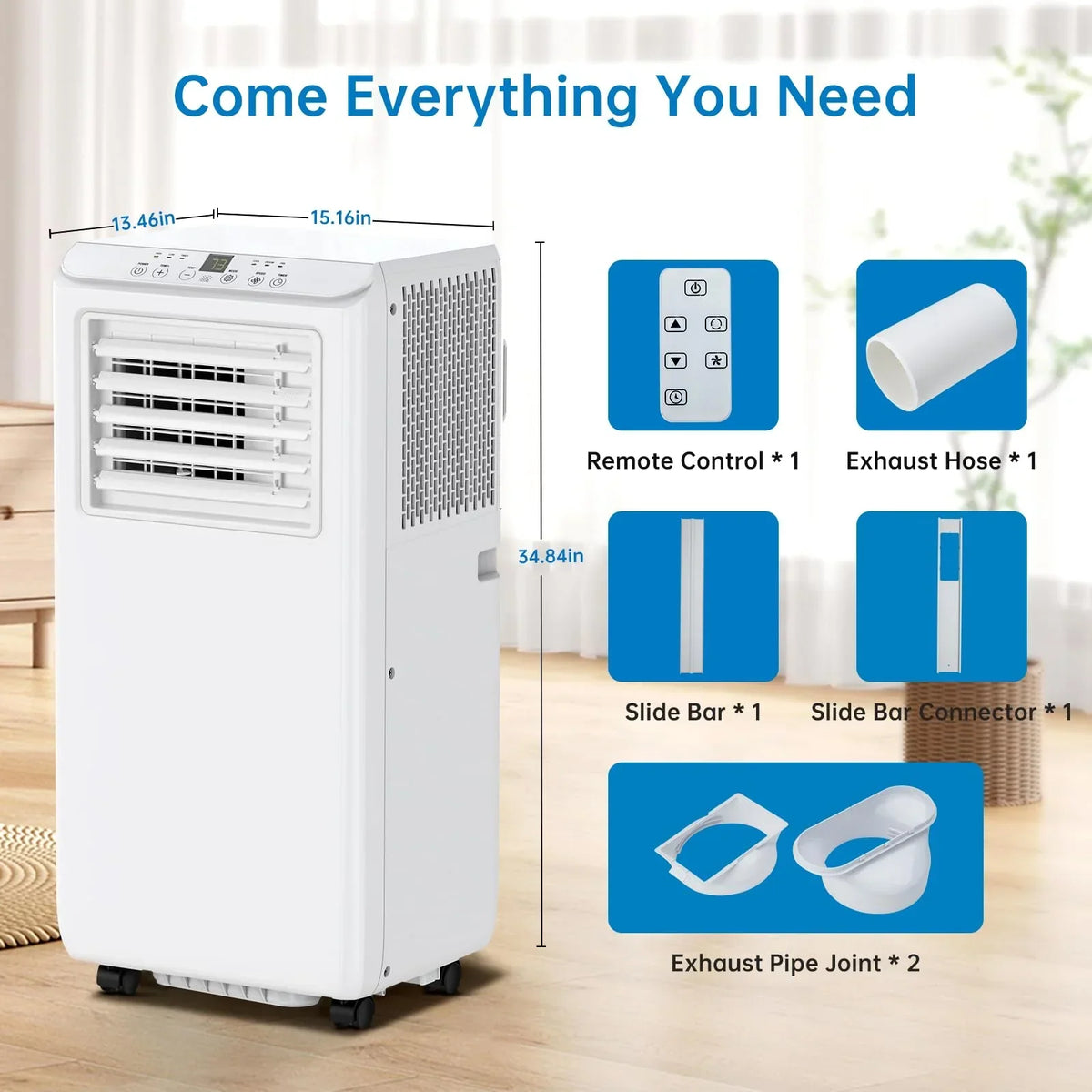 2026 NEW TROPOW Portable Air Conditioners 8000BTU, Air Conditioners 3-in-1 Cools up to 350 Sq. Ft, Indoor Standing AC Unit w/Dehumidifier, Window Kit, White
