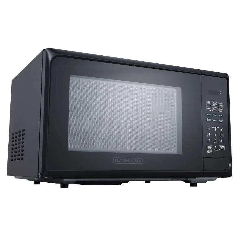 2026 NEW 1.1 cu ft 1000W Microwave Oven - Stainless Steel Black: Countertop, Child Lock, 6 One-Touch Settings