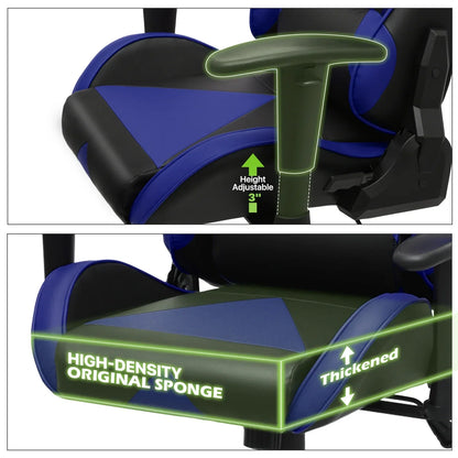 2026 NEW Magshion Ergonomic Gaming Chair, Comfortable Gaming Chair, Computer Chair Leather Desk Chair Adjustable Swivel Gaming Office Chair, Blue