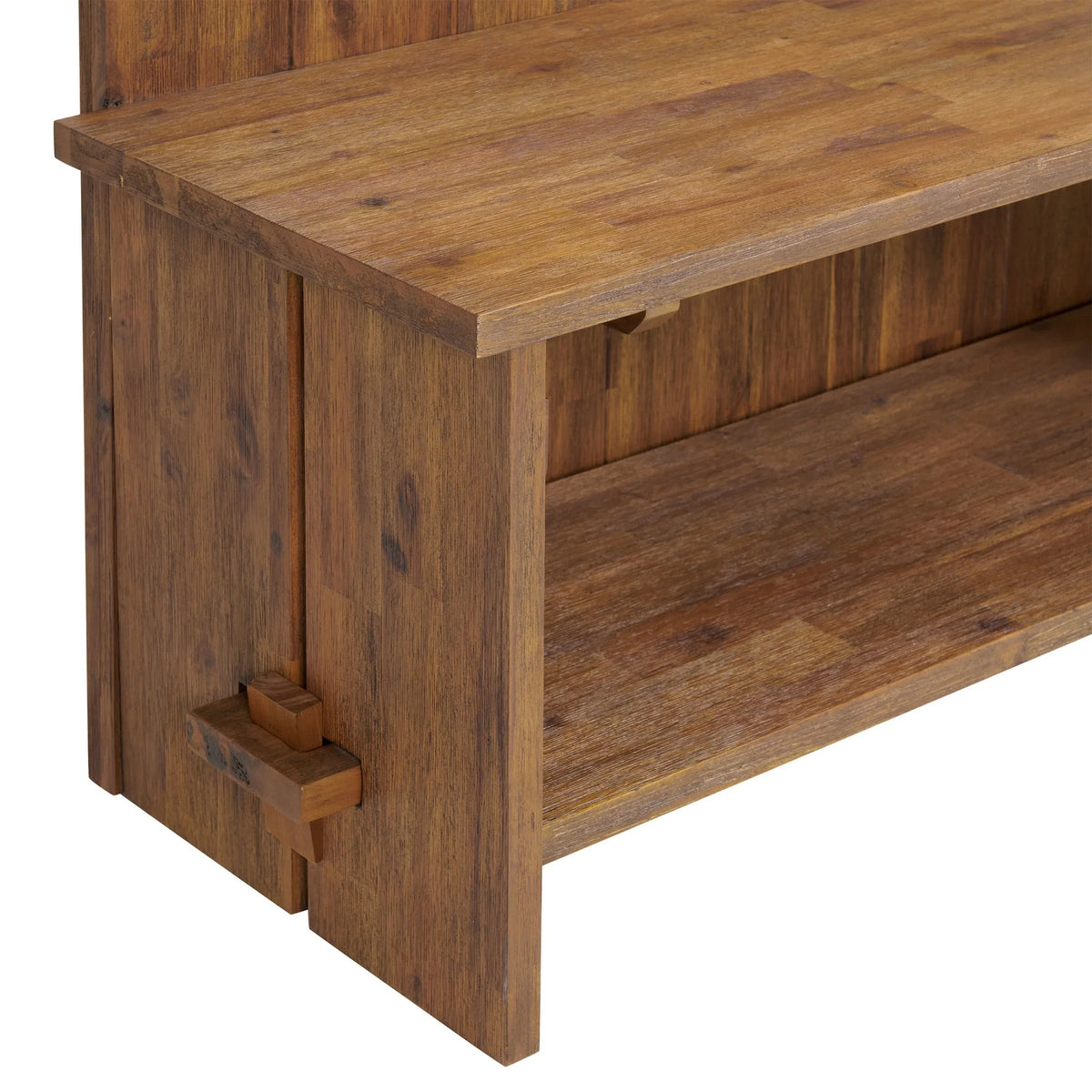 2026 NEW Alaterre Furniture Castleton 70 in. Hall Tree with Bench, Shelves & Coat Hooks -C Solid Mango Wood Entryway Organizer in Driftwood Finish
