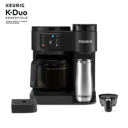 2026 NEW Keurig K-Duo Essentials, Hot & Iced Single-Serve K-Cup Pod Coffee Maker & Carafe, Moonlight Grey