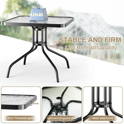 2026 NEW Pirecart 5-Piece Outdoor Patio Dining Table Set with 4 Stackable Textilene Chairs for for Patio, Lawn, Garden, Gray
