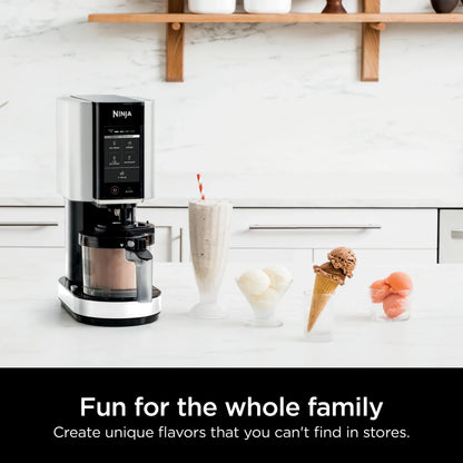 2026 NEW Ninja CREAMi Ice Cream Maker, for Gelato, Mix-ins, Milkshakes, Sorbet, Smoothie Bowls & More, 5 One-Touch Programs, with (2) 16 oz Pint Containers & Lids, Perfect for Kids, White, NC300WH
