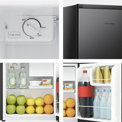 2026 NEW Hisense 1.6 Cu ft Single Door Mini Fridge, Black, Energy Star, 1 Year Warranty, WMS017M6XBE New