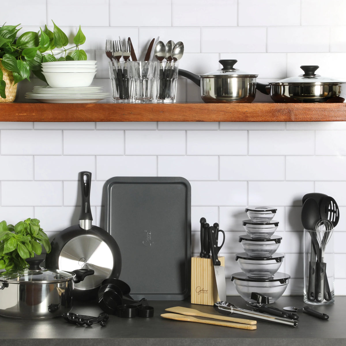 2026 NEW Gibson Home 71-Piece Stainless Steel Silver Cookware Combo Set