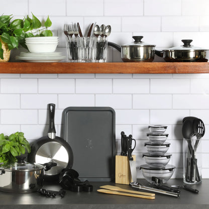 2026 NEW Gibson Home 71-Piece Stainless Steel Silver Cookware Combo Set