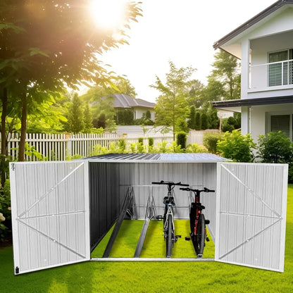 2026 NEW 6.3' x 6.1' Outdoor Storage Shed Clearance, Metal Outdoor Storage Cabinet with Double Lockable Doors, Waterproof Tool Shed, Stores 4 Bikes, Backyard Shed for Garden, Patio, Lawn
