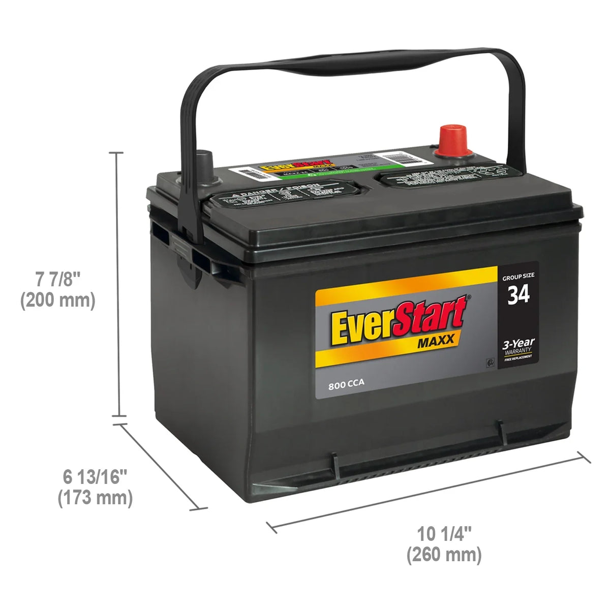 2026 NEW EverStart Maxx Lead Acid Automotive Battery, Group Size 34 12 Volt, 800 CCA