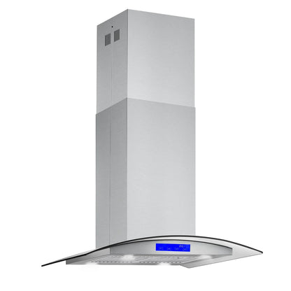 2026 NEW Cosmo 5 Piece Kitchen Appliance Packages with 30" Freestanding Electric Range 30" Island Range Hood 24" Built-in Fully Integrated Dishwasher French Door Refrigerator & 48 Bottle Wine Refrigerator