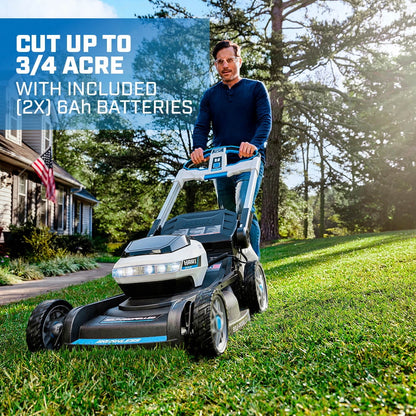 2026 NEW HART 40-Volt 21-inch Supercharge 3-in-1 Self-Propelled Mower Kit, (2) 6.0Ah Lithium-Ion Batteries