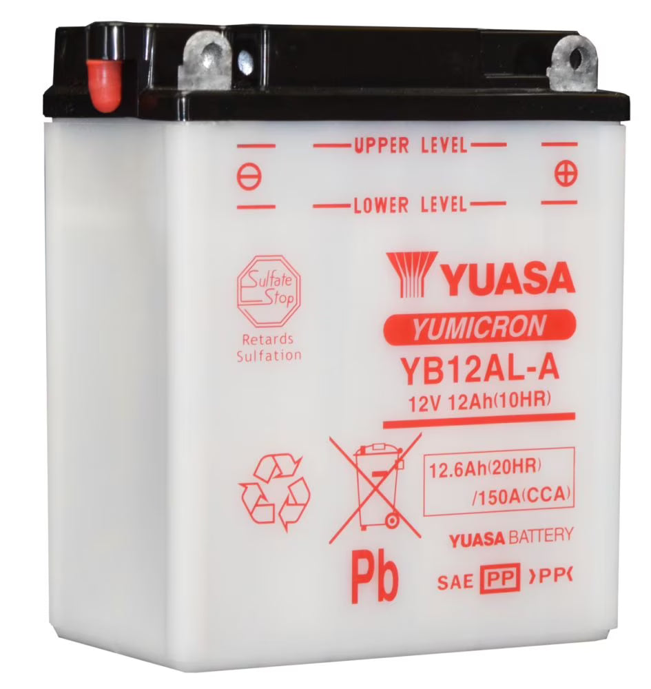 2026 NEW Yuasa YB12AL-A High Performance Conventional 12V Battery (YUAM2221Y)