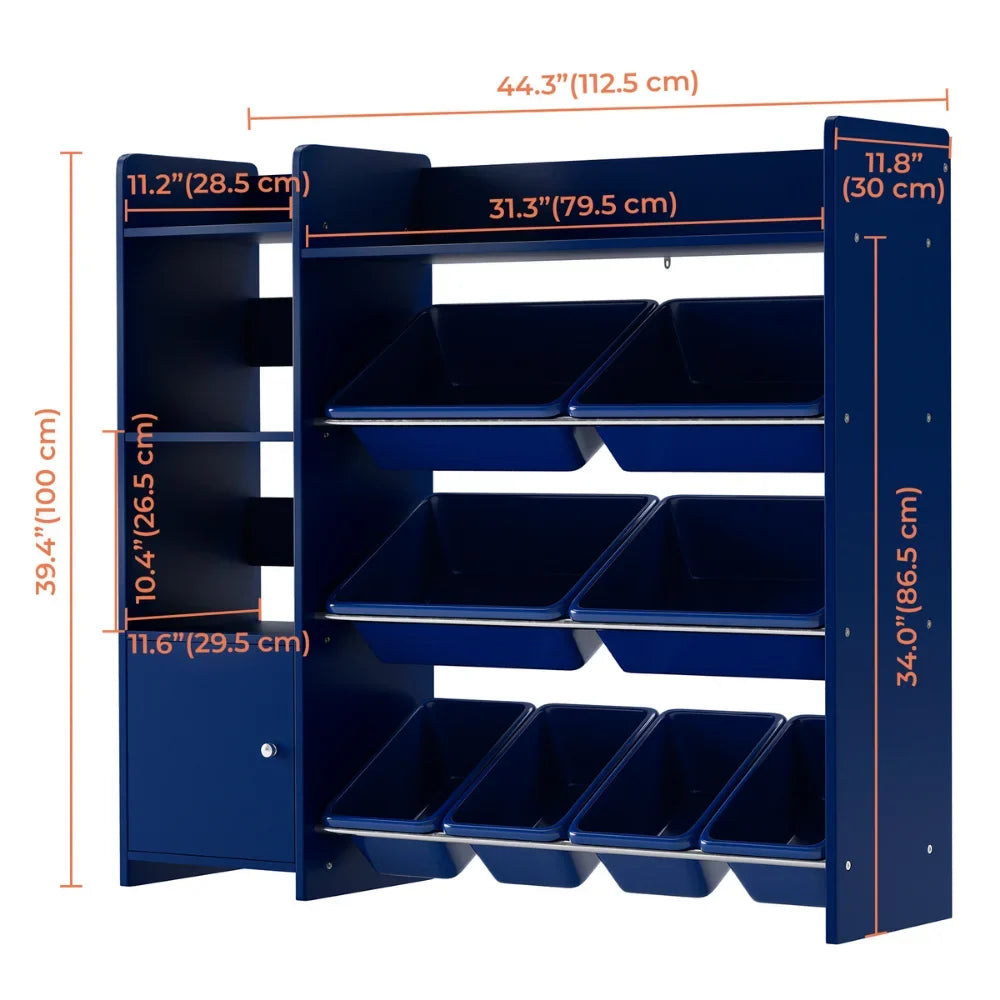 2026 NEW Sturdis Kids Toy Storage Organizer With Bookshelf and White Bins