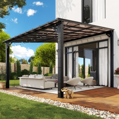 2026 NEW Aoxun 8' x 5' Gazebo for Patio, Gazebo Pergola with Sloped Roof, Grill Gazebo Large Wall-Mounted Heavy Duty Awnings, for Backyard, Deck, Patio