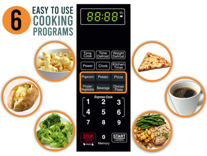 2026 NEW Farberware Classic 0.9 Cu. Ft 900-Watt Microwave Oven, Stainless Steel