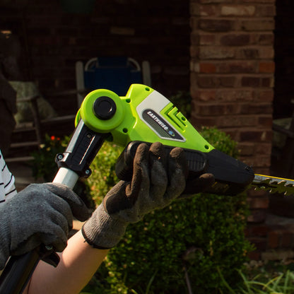 2026 NEW Earthwise LPHT12022 20" Cordless Electric 20 Volt Pole Hedge Trimmer (2Ah Battery and Charger Include)