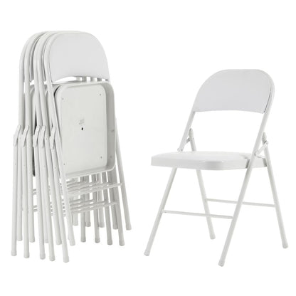 2026 NEW 6 Pack Gray Folding Chairs with Padded Seats, Portable Stackable Foldable Chairs for Indoor & Outdoor, Commercial Seat with Metal Frame for Events Office Wedding Party, 330lbs Capacity