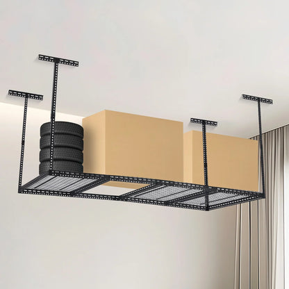 2026 NEW 4x6 Overhead Garage Storage Rack -C Heavy Duty Metal Ceiling Shelving, Adjustable Organization System for Garage -C 330lb Capacity, Easy Install