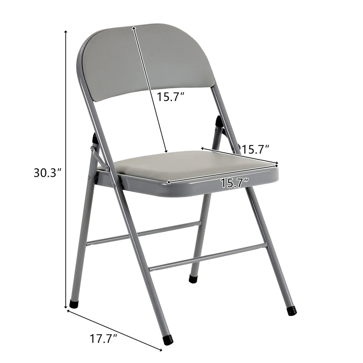 2026 NEW 6 Pack Gray Folding Chairs with Padded Seats, Portable Stackable Foldable Chairs for Indoor & Outdoor, Commercial Seat with Metal Frame for Events Office Wedding Party, 330lbs Capacity