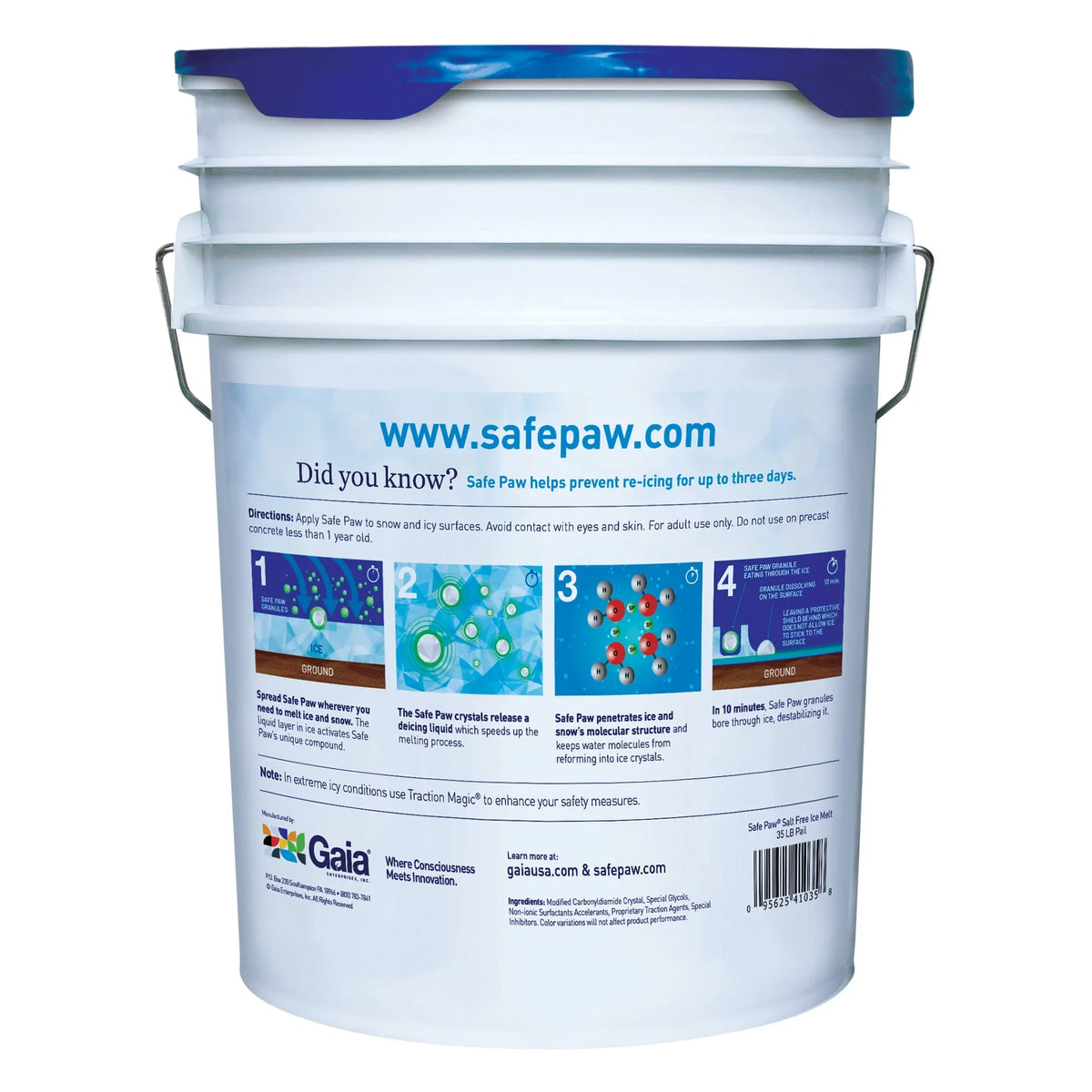 2026 NEW Safe Paw Pet Safe Ice Melt, 100% Salt and Chloride free with Traction Agent, Non-Toxic, Fast Acting, Lasts 3X Longer -C 35 Lbs