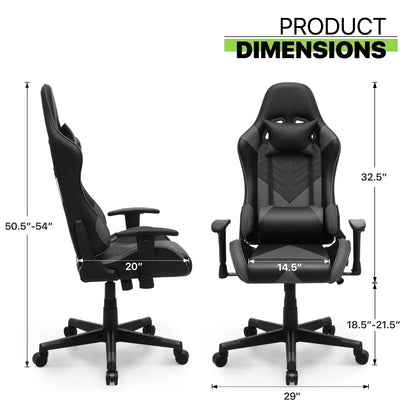 2026 NEW Magshion Ergonomic Gaming Chair, Comfortable Gaming Chair, Computer Chair Leather Desk Chair Adjustable Swivel Gaming Office Chair, Blue