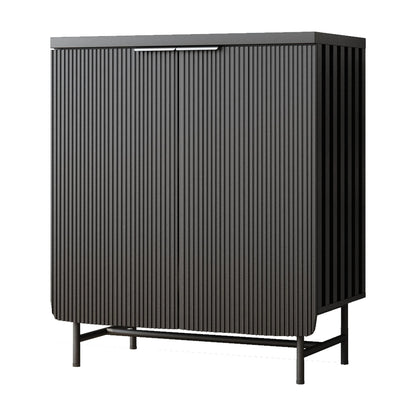 2026 NEW Vivvoo 30" Wood Nightstand Fluted Door Accent Cabinet