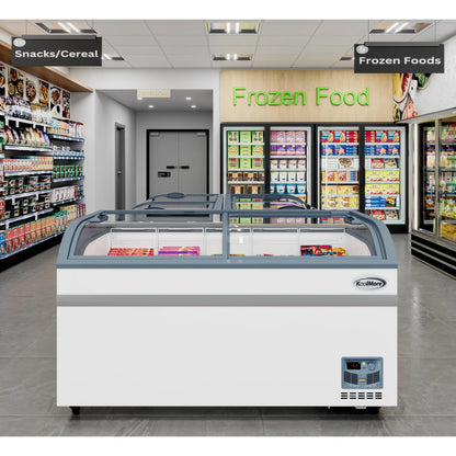 2026 NEW 65 Inch Manual Defrost Island Chest Freezer 16 cu. ft. Capacity in White