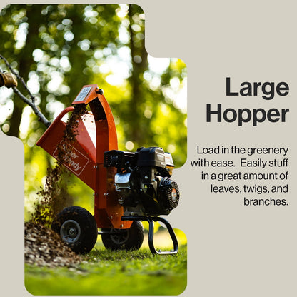 2026 NEW SuperHandy Mini Wood Chipper Shredder Mulcher Heavy Duty 7HP Compact Design 3" Inch Max Capacity
