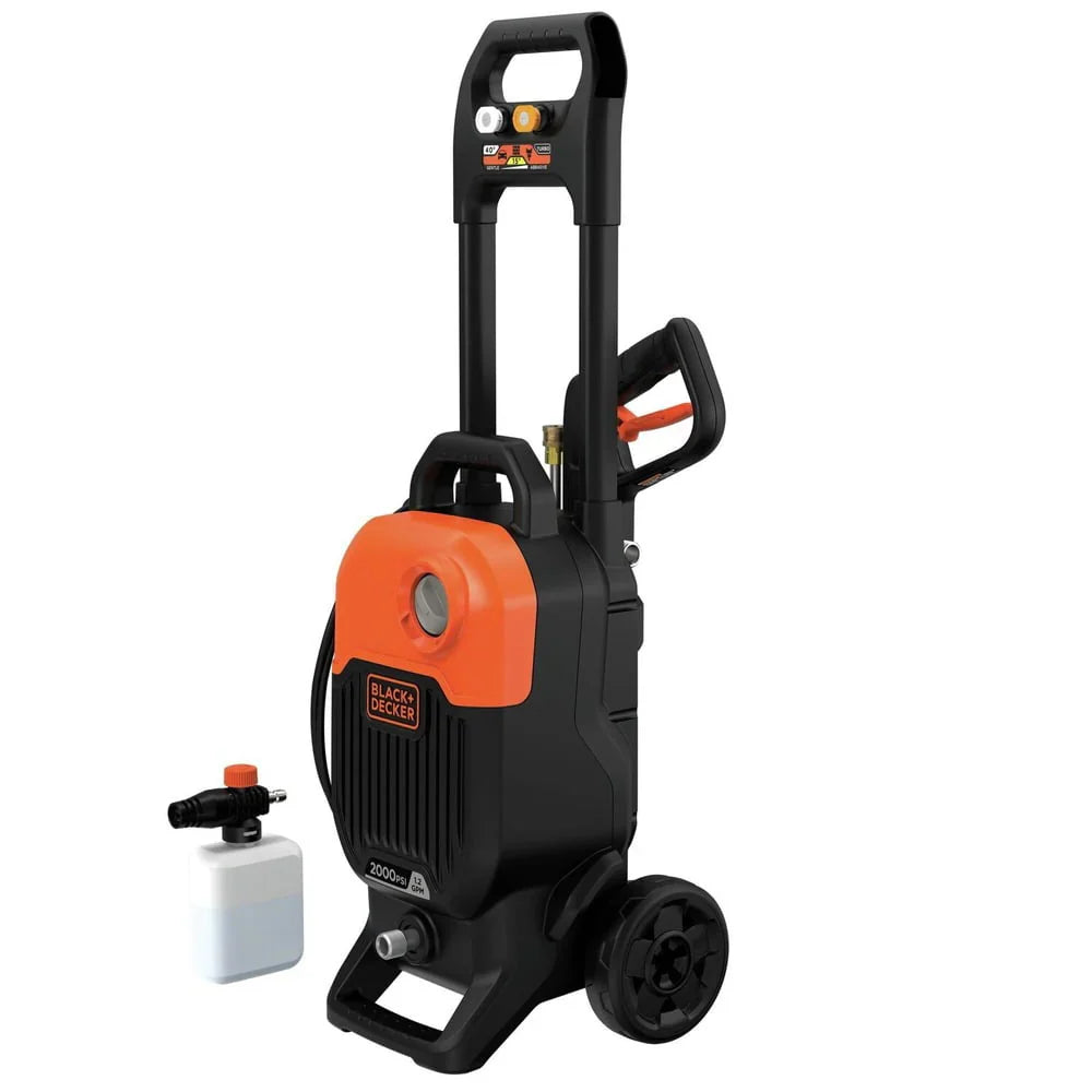2026 NEW Black & Decker BEPW2000 2000 max PSI 1.2 GPM Corded Cold Water Pressure Washer