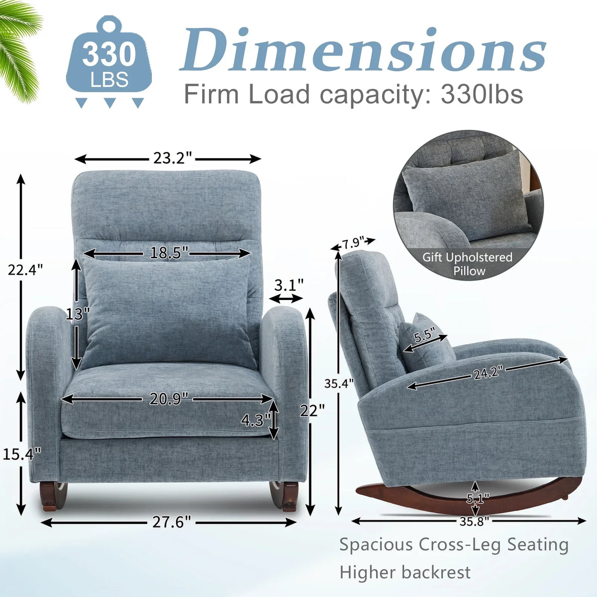 2026 NEW Ktaxon Rocking Accent Chair Glider Reading Chair Comfy Teddy Velvet Upholstered Single Sofa Rocker for Living Room, Nursery, Bedroom Beige