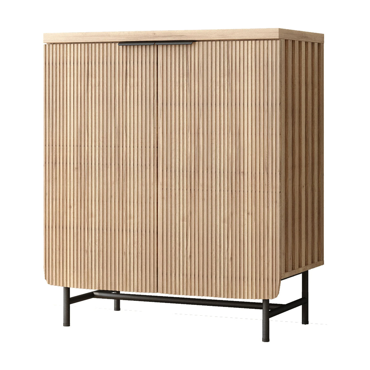 2026 NEW Vivvoo 30" Wood Nightstand Fluted Door Accent Cabinet