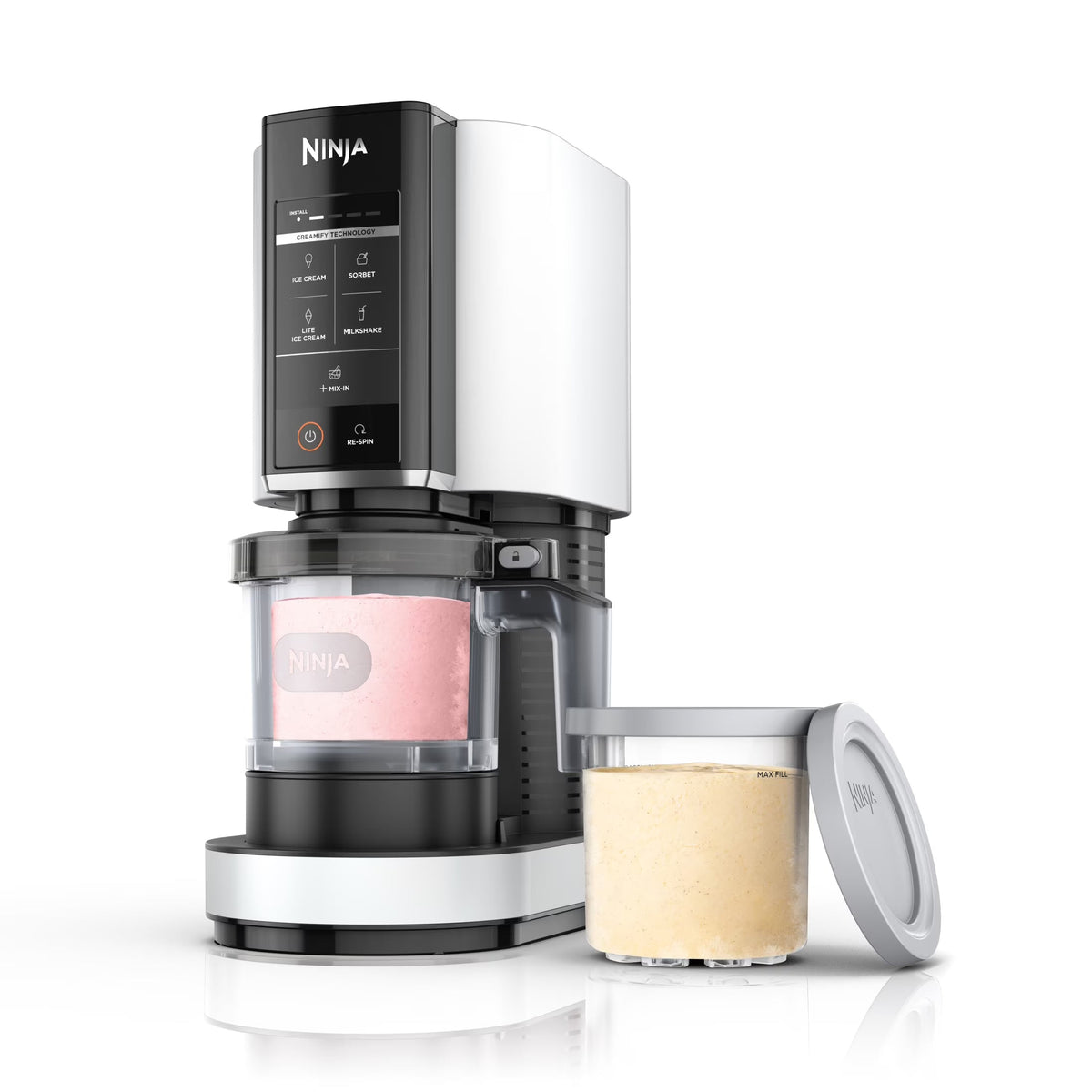 2026 NEW Ninja CREAMi Ice Cream Maker, for Gelato, Mix-ins, Milkshakes, Sorbet, Smoothie Bowls & More, 5 One-Touch Programs, with (2) 16 oz Pint Containers & Lids, Perfect for Kids, White, NC300WH