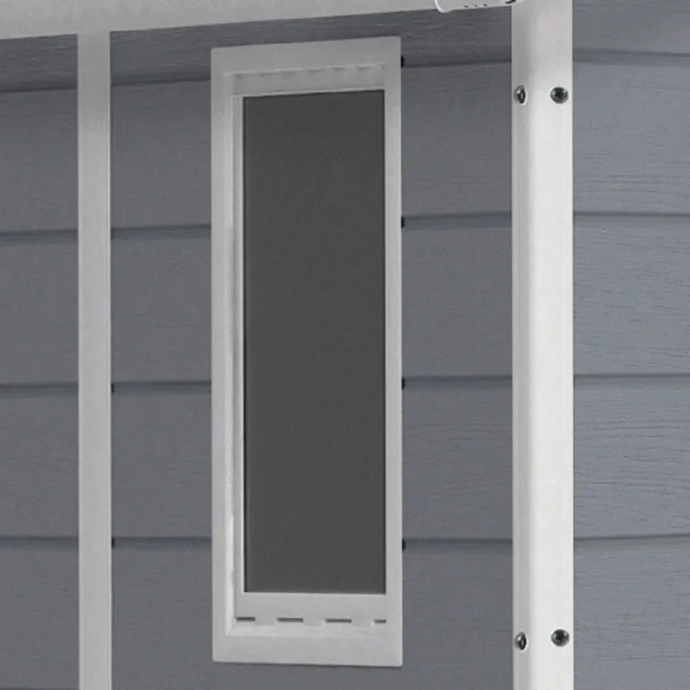 2026 NEW Keter 213413 Manor DD 6 X 8 Foot All Weather Outdoor Storage Shed, Grey