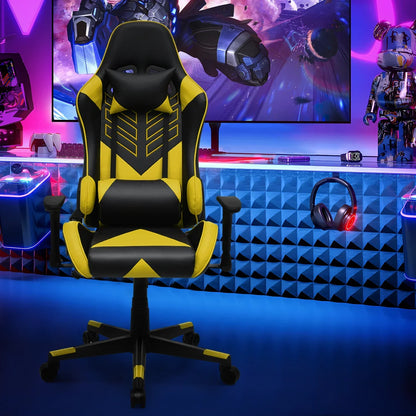 2026 NEW Magshion Ergonomic Gaming Chair, Comfortable Gaming Chair, Computer Chair Leather Desk Chair Adjustable Swivel Gaming Office Chair, Blue