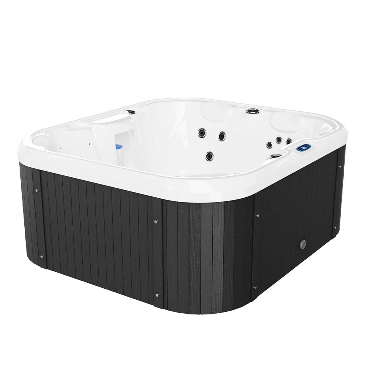 2026 NEW Patiowell 2 Person Home Spa Hot Tub for Outdoor, with 41pcs Massage Jets, LED lighting, Built-In Water Purification System, 900L, Black