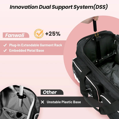 2026 NEW Fegat Dance Bag with Garment Rack - 28"Collapsible Rolling Competition Dance Duffle Bag Lightweight Costume Wheeled Suitcase for Dancers Shows Livestreamer Athletes