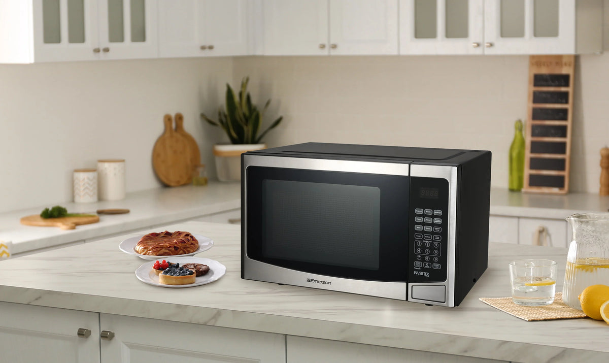 2026 NEW Emerson 1.2 Cu Ft, 1000W Stainless Steel Countertop Microwave Oven with Inverter Technology, Touch Control, MWI1212SS