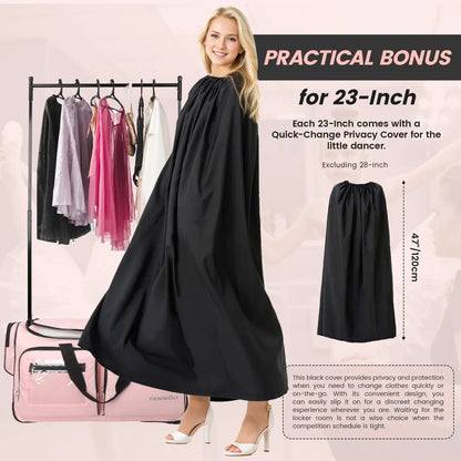 2026 NEW Fegat Dance Bag with Garment Rack - 28"Collapsible Rolling Competition Dance Duffle Bag Lightweight Costume Wheeled Suitcase for Dancers Shows Livestreamer Athletes