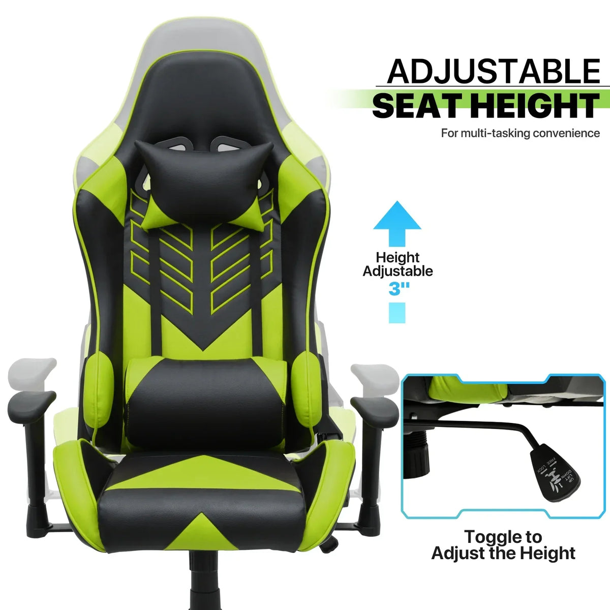 2026 NEW Magshion Ergonomic Gaming Chair, Comfortable Gaming Chair, Computer Chair Leather Desk Chair Adjustable Swivel Gaming Office Chair, Blue